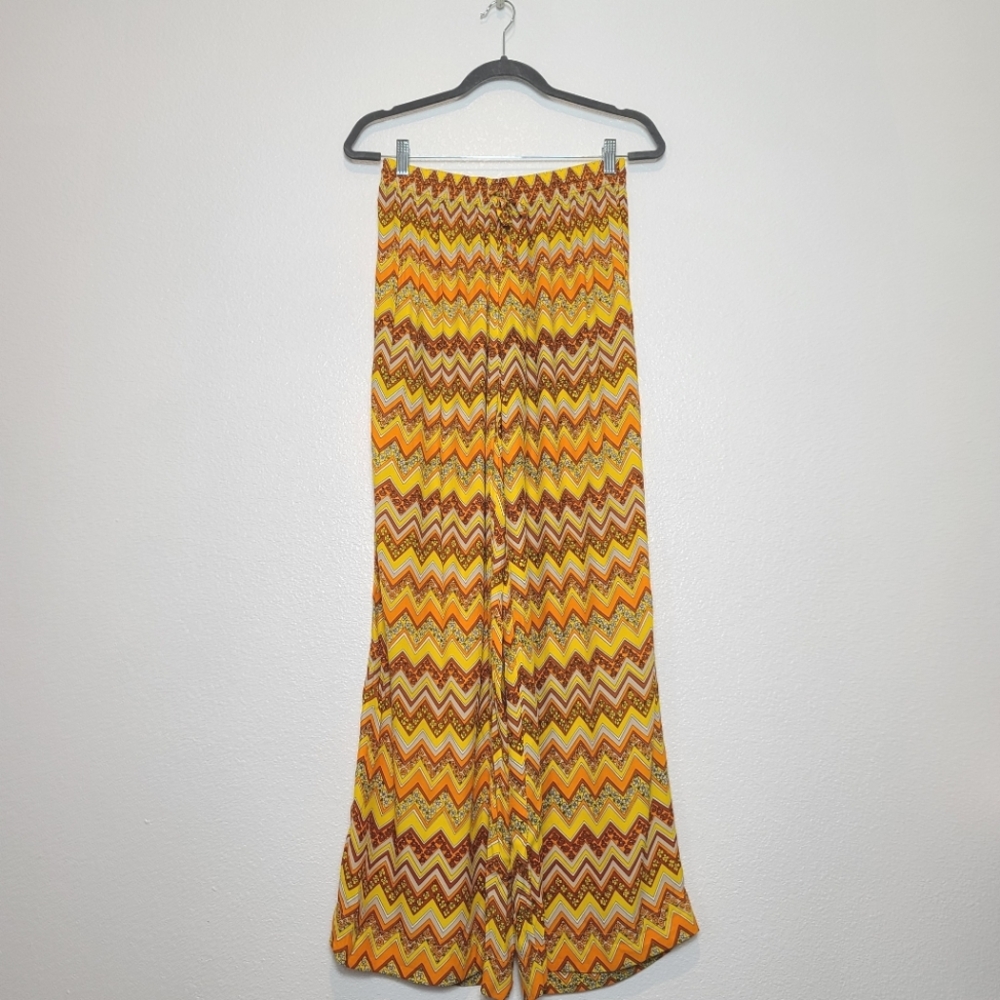 SWF Brisk Wide Leg Pants In Sol Chevron Yellow Size Small - Picture 2 of 8